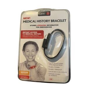 Care Medical History Bracelet Medium, Stores Lifesaving Information USB